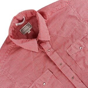 Vintage Stetson Cowboy Shirt Mens 15.5 Red Checkered Print Made In USA Excellent